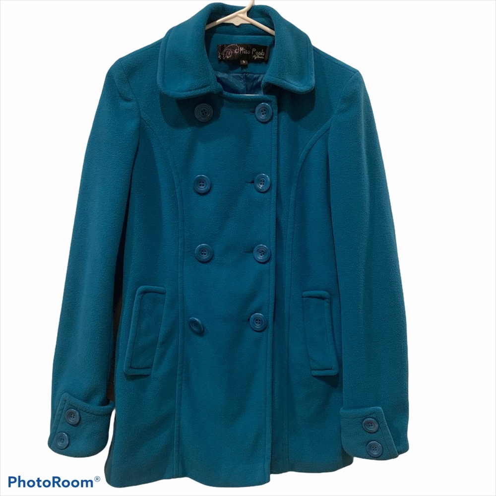 Miss Posh Blue Double Breasted Pea Coat Sz S